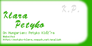 klara petyko business card